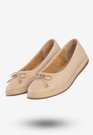 Baleriny Damskie Skórzane Buty Eleganckie Filippo Beżowe DP6856/25BE