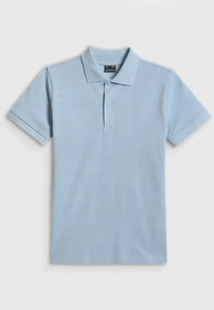 Koszulka Chłopięca 4F T-shirt Polo Z Kołnierzem Jasny Niebieski 4FJWSS26TPTSM662