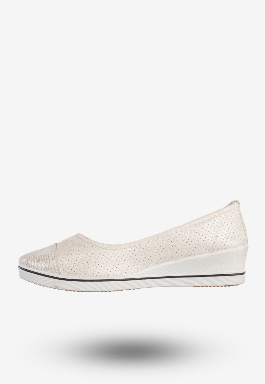 Baleriny Damskie Buty Wsuwane Półbuty Casual Białe News 8TX02-0266
