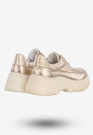 Sneakersy Buty Damskie Półbuty Skórzane Sportowe Złote Eleganckie 2365A