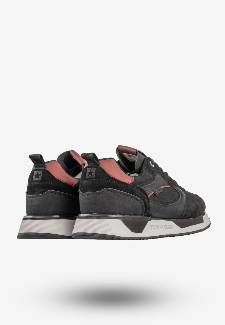 Sneakersy Męskie BIG STAR Buty Sportowe Czarne NN174350