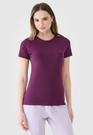 Koszulka Damska 4F T-shirt Slim Fit Fioletowa 4FWSS25TTSHF2351