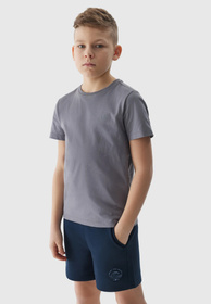 Koszulka Chłopięca 4F T-shirt Bawełniany Grafitowy TTSHM1626