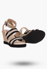 Sandały na koturnie Big Star Czarne Buty Damskie LL274884