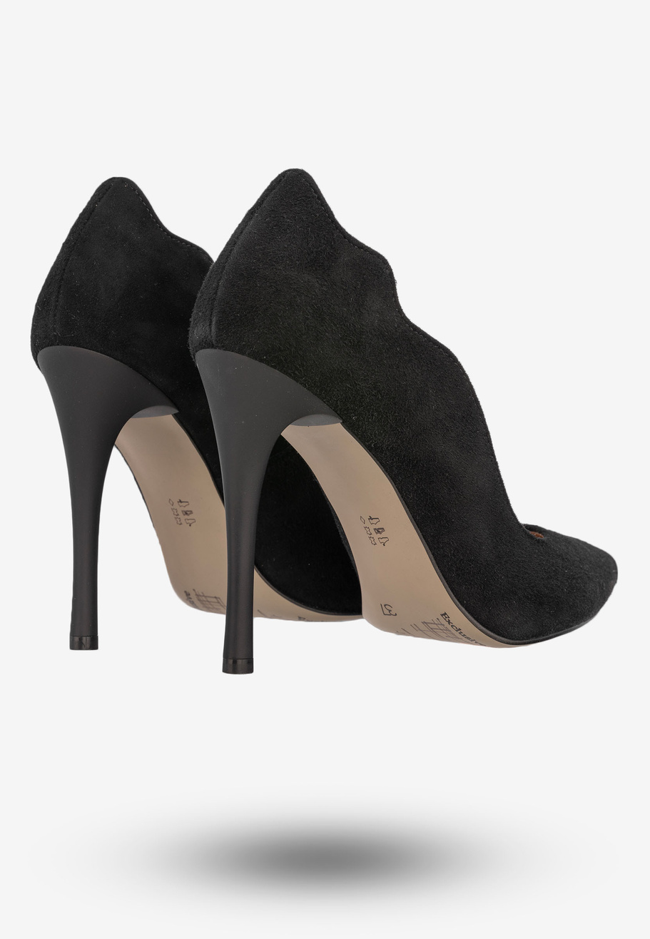 Szpilki Damskie Zamszowe Buty Na Obcasie Eleganckie Darex Czarne C780/1