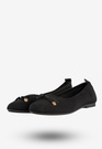 Baleriny Damskie Buty Z Kokardką Płaski Obcas Czarne Bella Paris CB130
