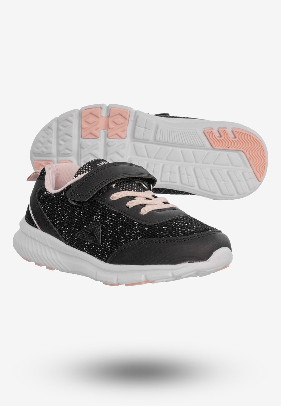 Buty Sportowe Dla Dziewczynki Dziecięce American Club Na Rzepy Czarne RL102/23