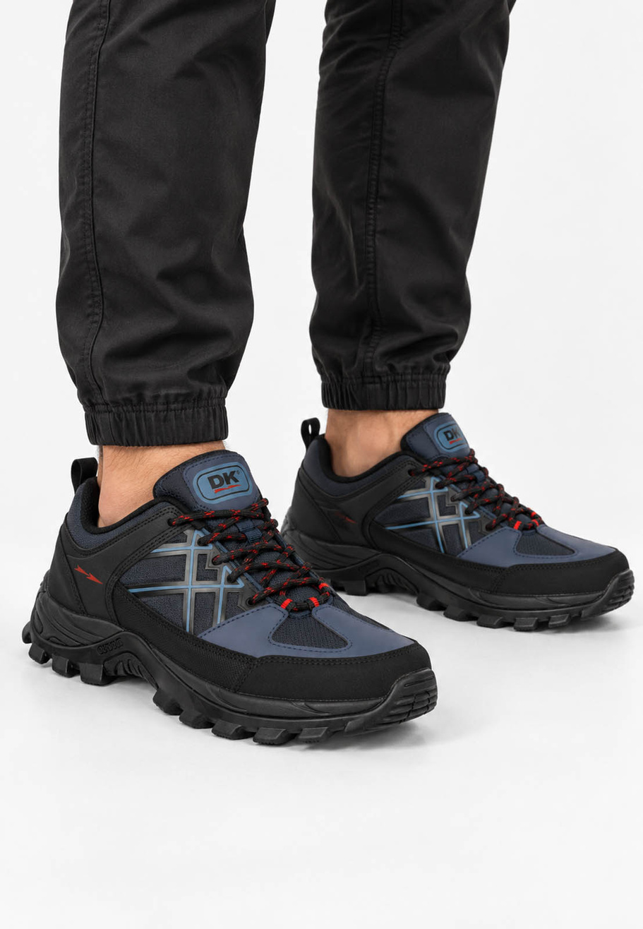 Buty Trekkingowe Męskie DK Sportowe Sznurowane Terenowe Granatowe