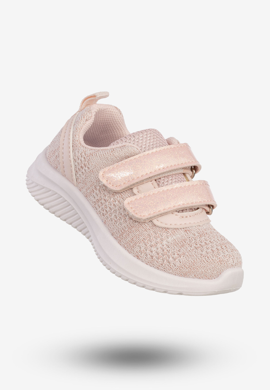 Sneakersy Dziecięce Na Rzepy Buty Sportowe Lekkie Pudrowy Róż Apawwa