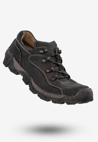 Trekkingi Męskie Buty Skórzane w góry Rammit Czarne 639/1d