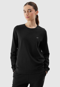 Bluza Damska 4F Sportowa Dresowa Nieocieplana Bez Kaptura Czarna 4FWSS24TSWSF0954