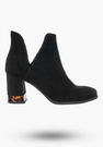 Buty Damskie Botki Czarne Skórzane Zamszowe Na Zimę PN-86/0-91011