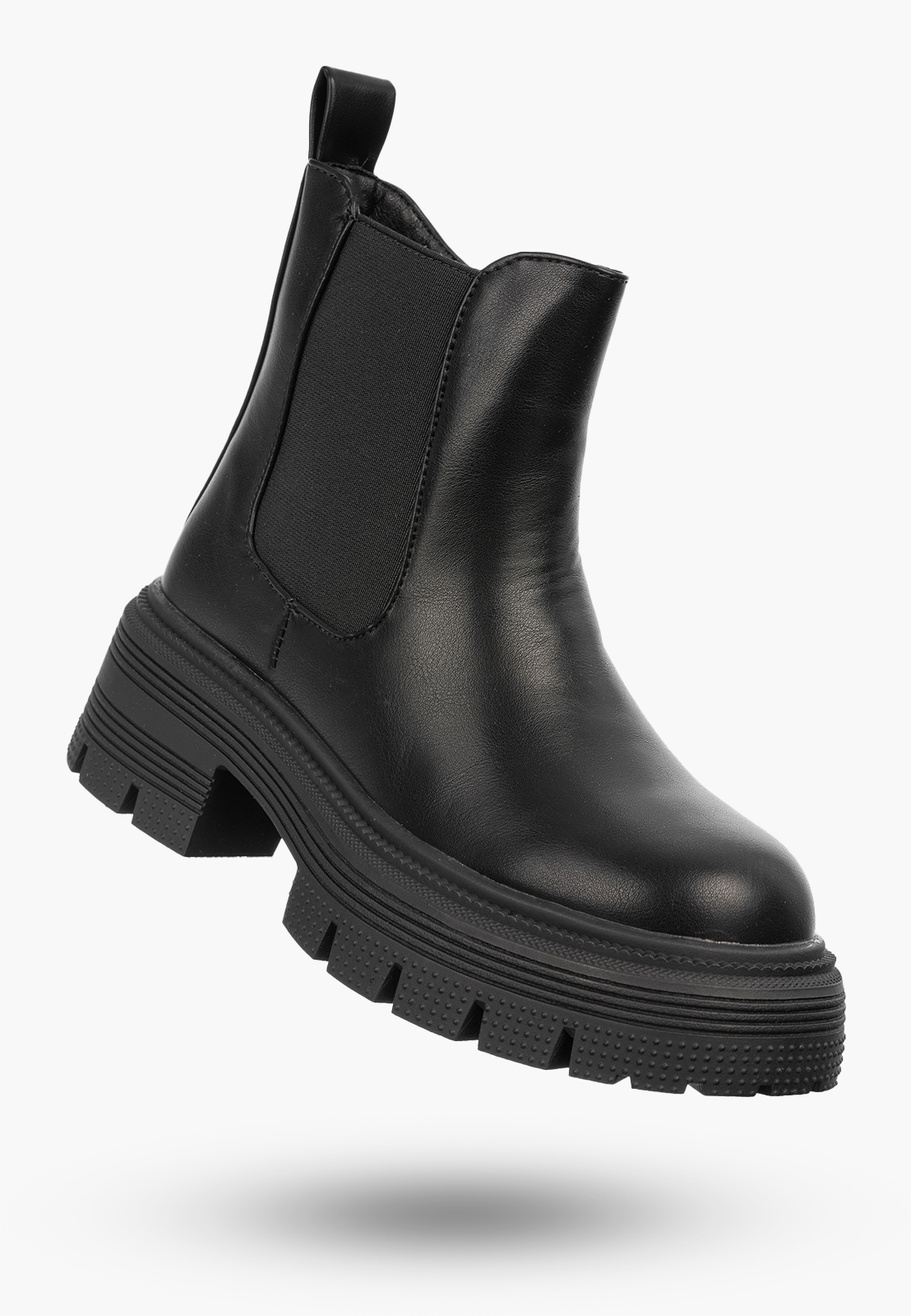 Buty Dziecięce Zimowe Ekoskóra Botki Ocieplane Sztyblety Czarne