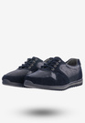 Półbuty Damskie Buty Skórzane Sneakersy Granatowe DK FJL160084