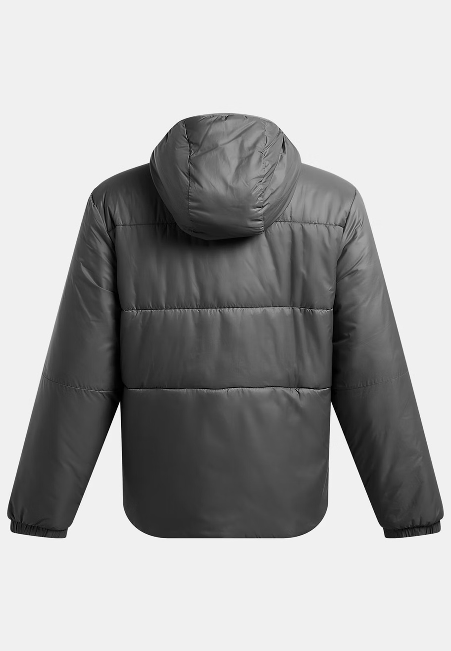 Kurtka Puchowa Męska Under Armour Sportowa Ocieplana Zimowa Z Kapturem Szara Lightweight Insulated