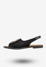 Sandały Damskie Ekoskóra Buty Z Sercem Płaski Obcas Czarne Filippo DS6926/25BK