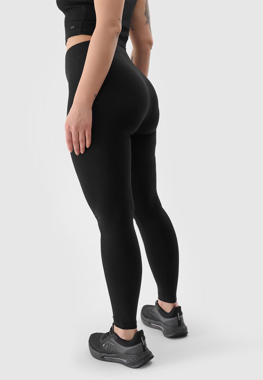 Legginsy Damskie 4F Sportowe Spodnie Dzianina Czarne 4FWSS24TTIGF137