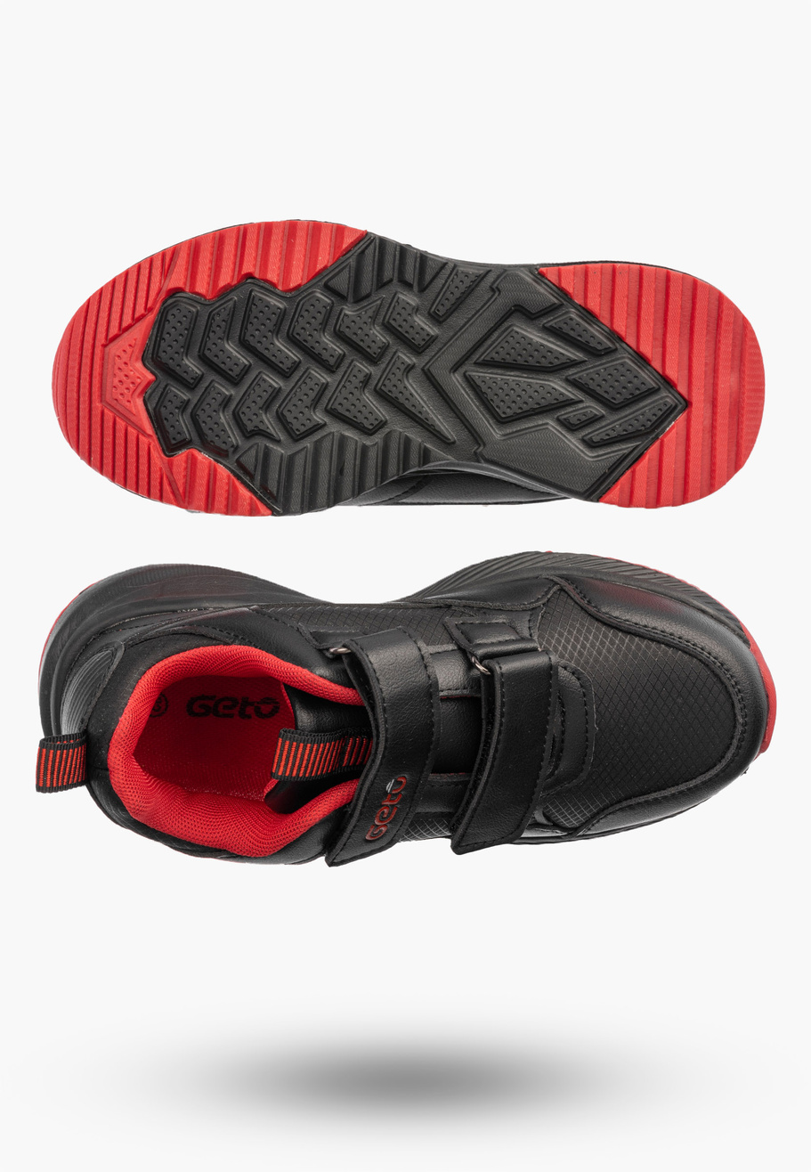 Sneakersy Dziecięce Buty Sportowe Ekoskóra Na Rzepy Wygodne Czarne