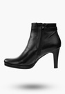Buty Damskie Botki Ekoskóra Czarne Ocieplane Na Obcasie Eleganckie Na Zimę AF25-71