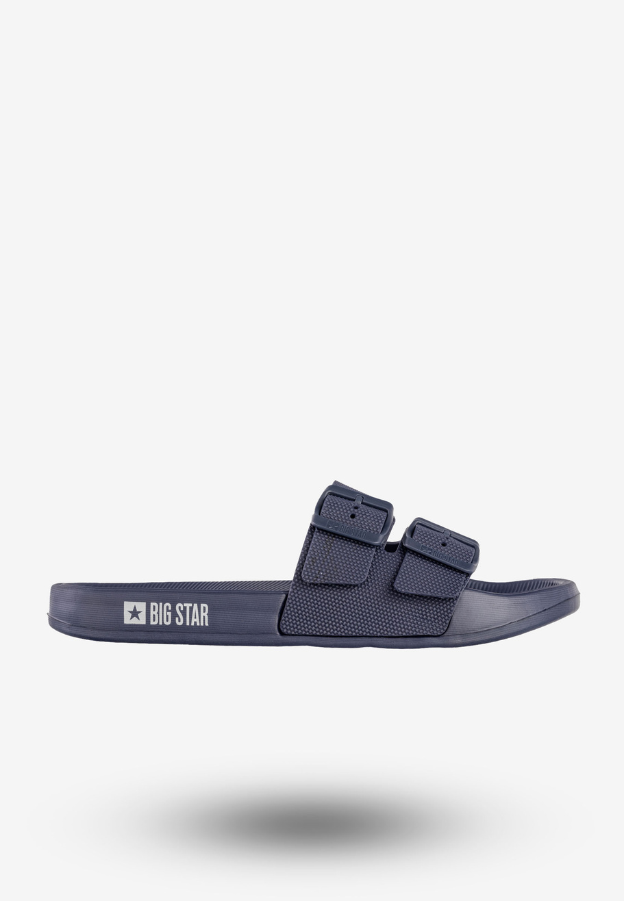 Klapki Męskie BIG STAR Sportowe Buty Z Klamrami Granatowe RR174A038