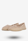 Espadryle Damskie Ażurowe Buty Casual W Kwiaty Półbuty Beżowe DD3001D-51