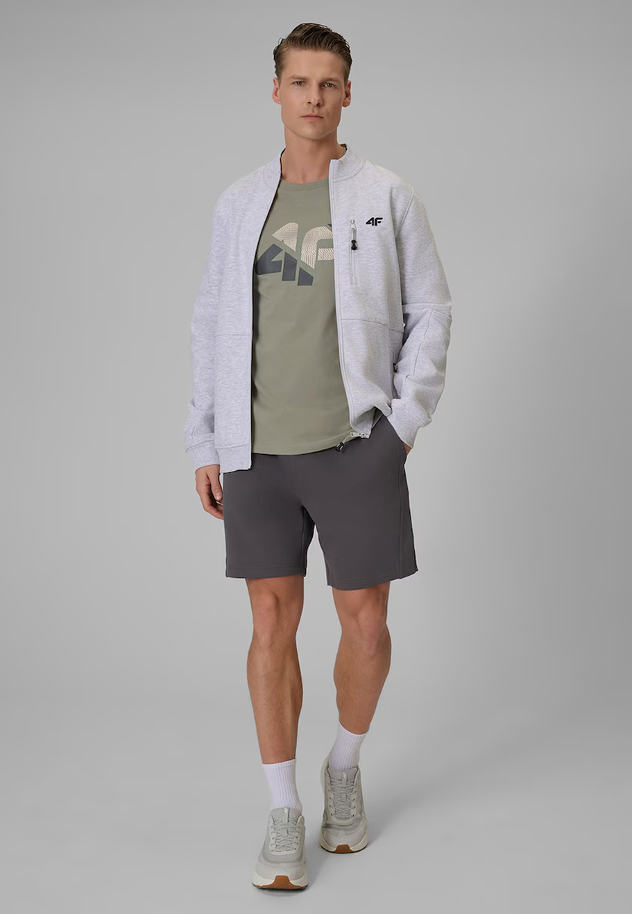 Koszulka Męska 4F Sportowa Bawełniana T-Shirt Regular Khaki 4FWSS26TTSHM2667