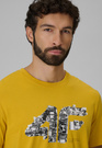 Koszulka Męska 4F T-Shirt Bawełniany Regular Sportowy Żółty 4FWSS26TTSHM2659