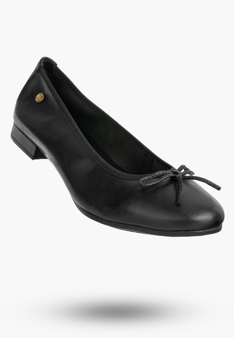 Baleriny Damskie Skórzane Buty Klasyczne Półbuty Czarne Maciejka P6800-04/00-0