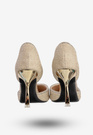 Szpilki Damskie Ekoskóra Błyszczące Buty Na Obcasie Złote Minglong Shoes 252-61J