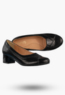 Czółenka Damskie Skórzane Buty Na Klocku Eleganckie Darex Czarne