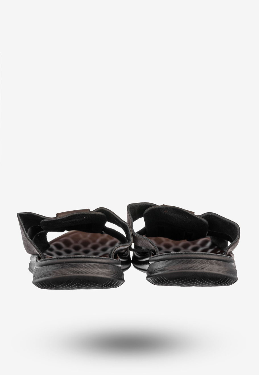 Klapki Męskie Skórzane Buty Eleganckie Wygodne Brązowe Meko Melo