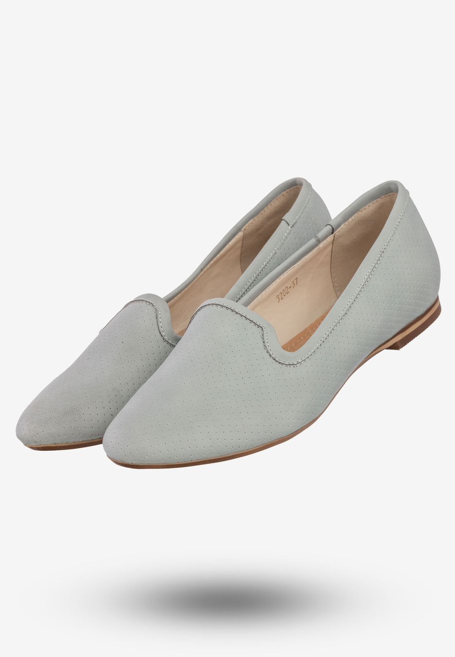 Baleriny Damskie Ekoskóra Półbuty Buty Eleganckie Sergio Leone Niebieskie 3202