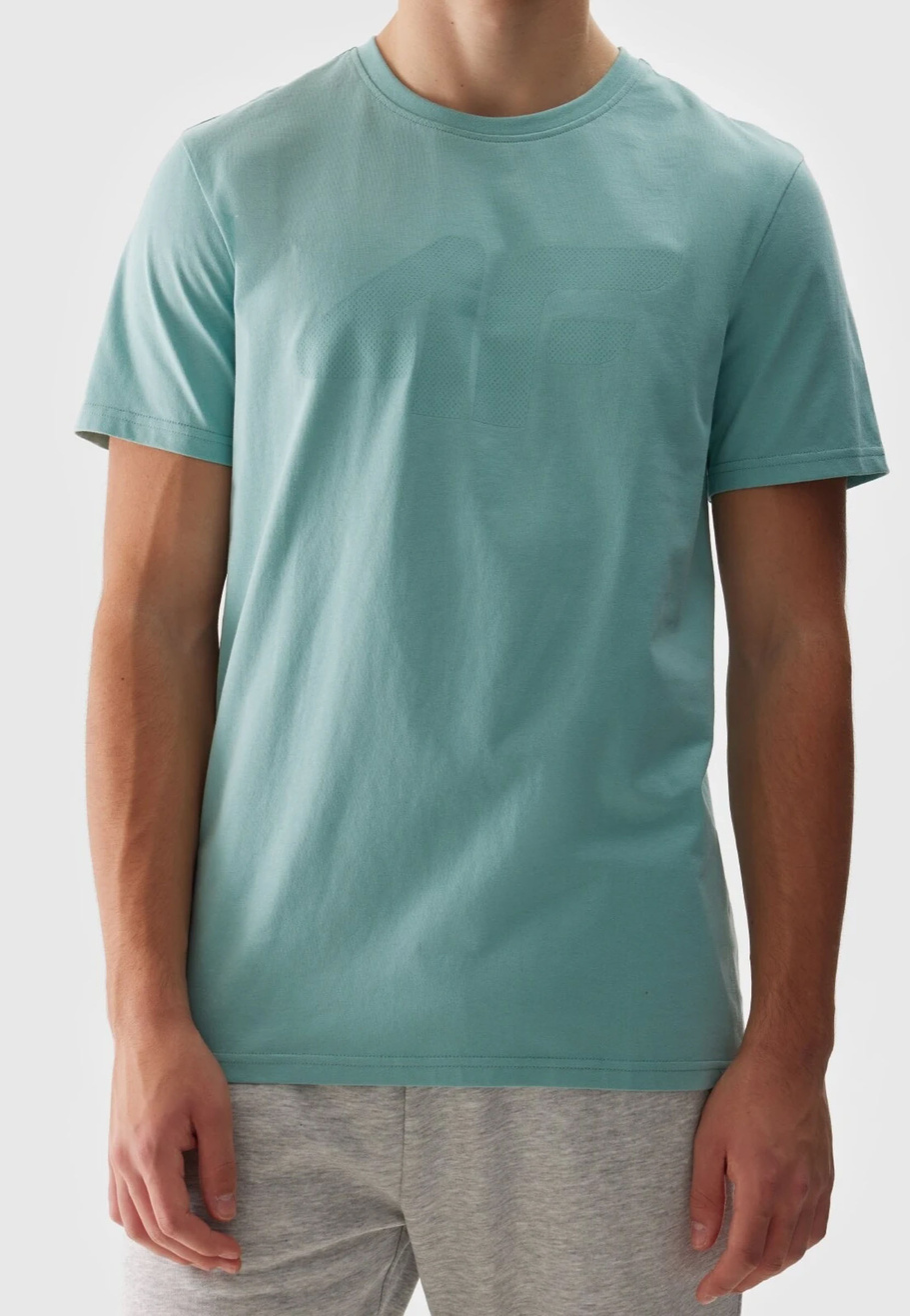 Koszulka Męska 4F Sportowy T-shirt Miętowy Regular TTSHM1155