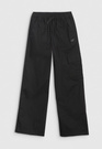 Spodnie Cargo Dziewczęce 4F Sportowe Oversize Joggery Czarne 4FJWAW25TTROF1246