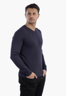 Sweter Męski Elegancki Klasyczny w serek Granatowy S2005