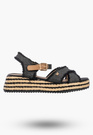 Sandały Damskie Wrangler Na Koturnie Buty Materiałowe Espadryle Granatowe KIM TEX