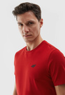 Koszulka Męska 4F Sportowy T-shirt Czerwony Regular TTSHM1154