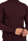 Golf Męski Elegancki Sweter Slim Fit Dopasowany Klasyczny Bordowy