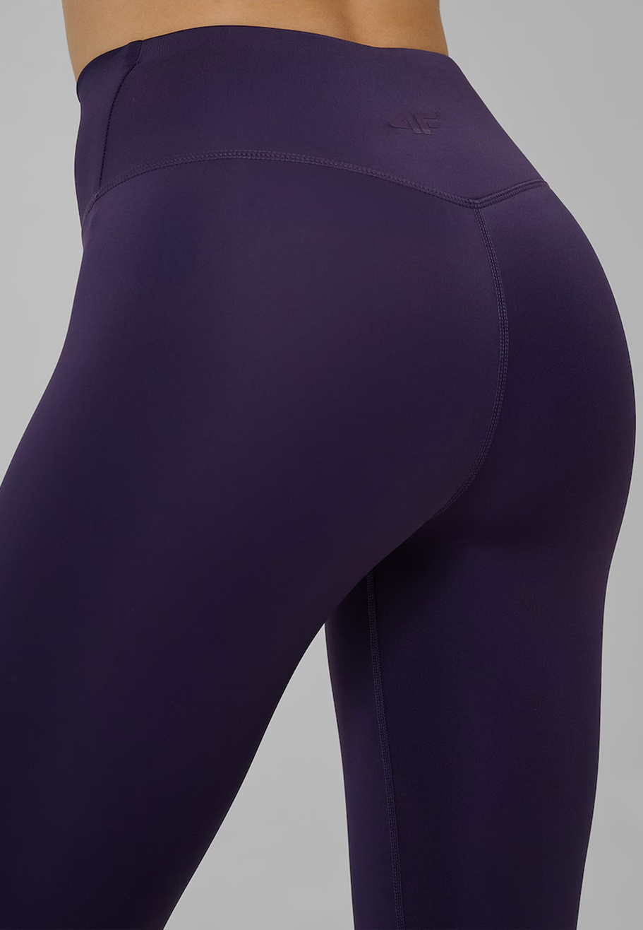 Spodnie Damskie 4F Sportowe Szybkoschnące Treningowe 7/8 Fioletowe 4FWSS26TFTIF419