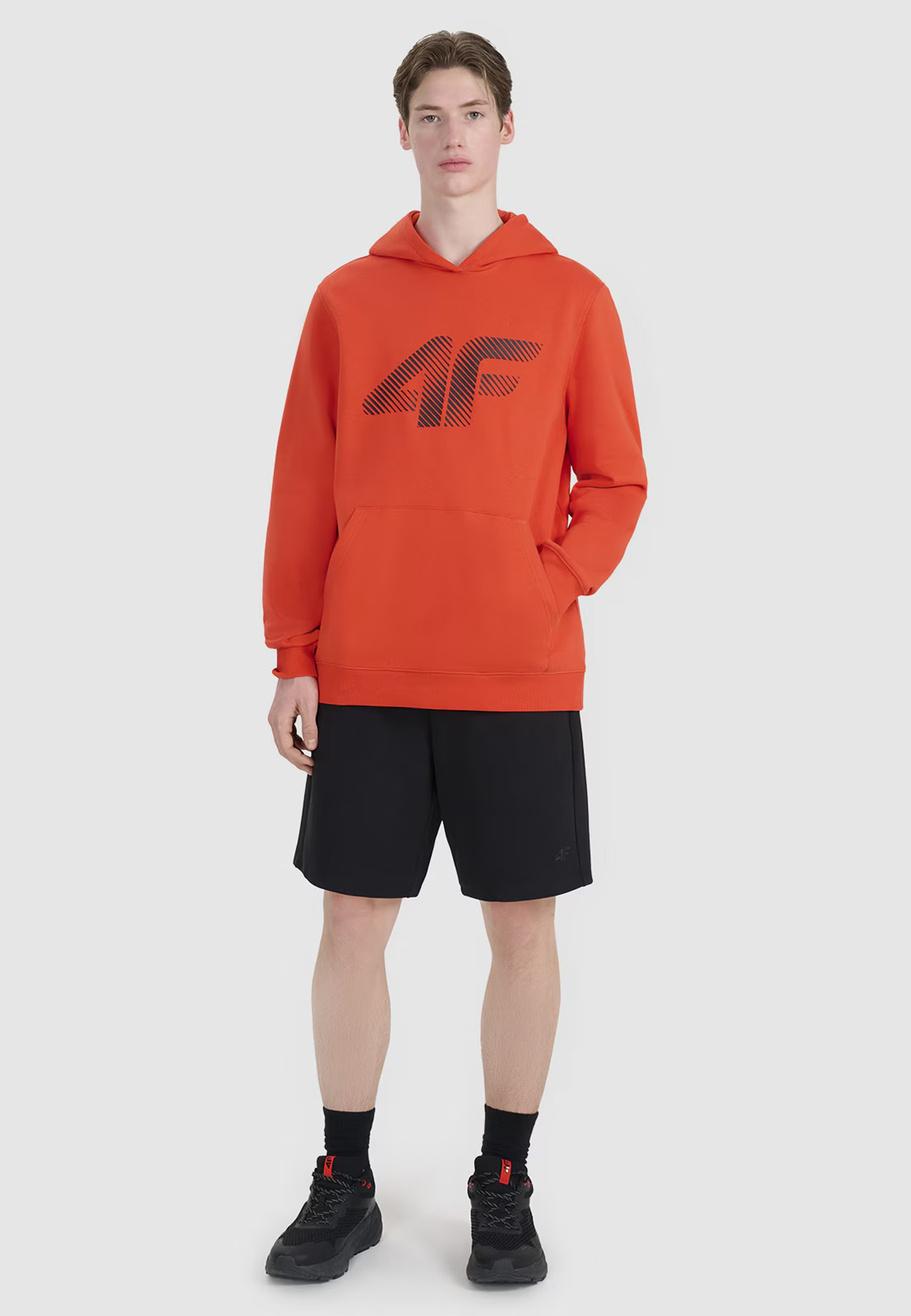 Bluza Dresowa Męska 4F Z Kapturem Logo Czerwona 4FWMM00TSWSM1766