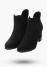 Buty Damskie Botki Czarne Skórzane Zamszowe Na Zimę PN-86/0-91011