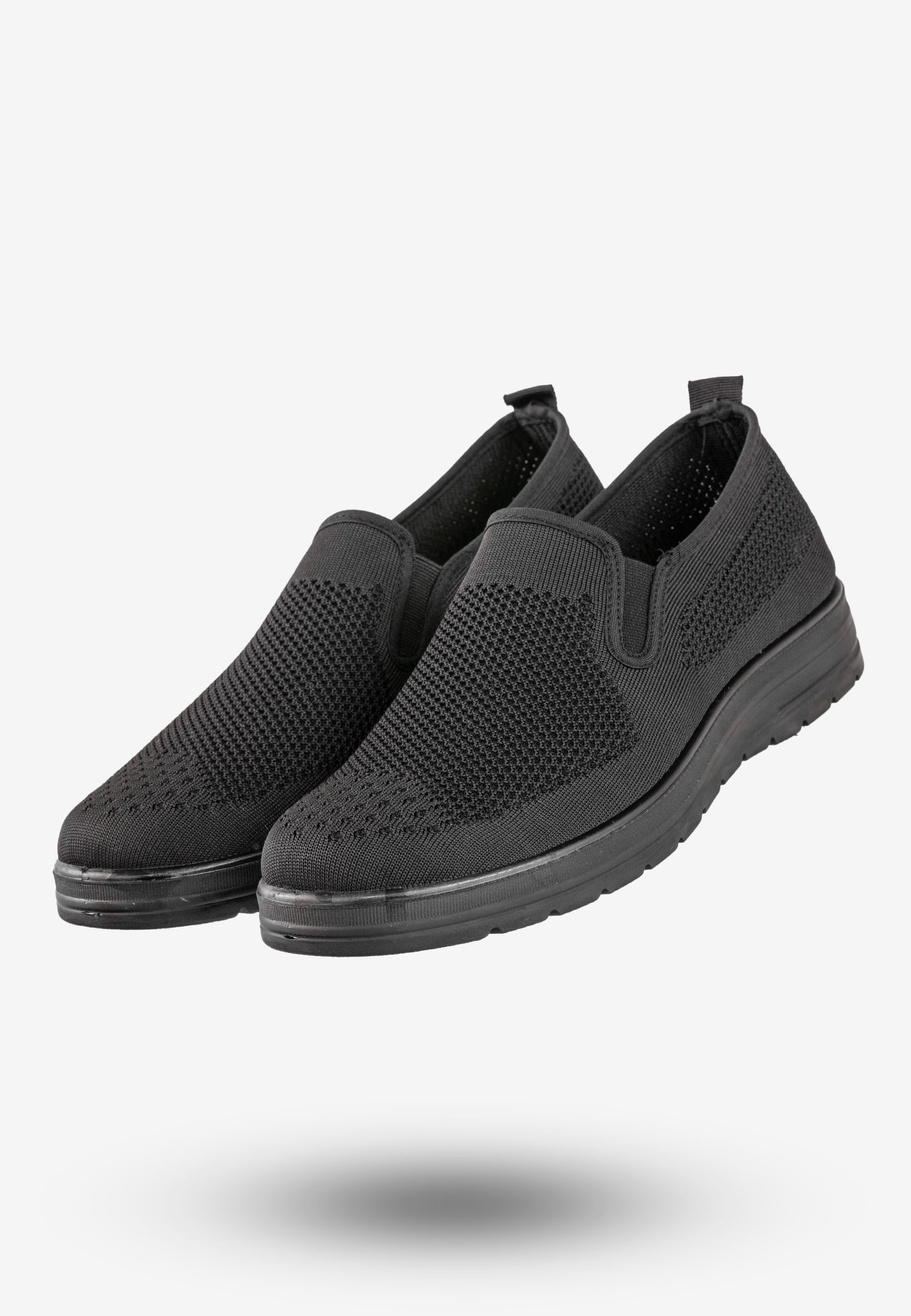 Sneakersy Męskie Buty Sportowe Wsuwane News Czarne 9TX02-1022
