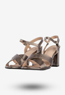 Sandały Damskie Ekoskóra Buty Eleganckie Na Słupku Metaliczne Filippo DS6901/25GN