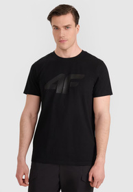 Koszulka Męska 4F T-shirt Z Nadrukiem Regular Czarna 4FWMM00TTSHM2257