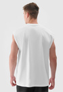Tank Top Męski 4F Oversize Z Nadrukiem Koszulka Biała 4FRSS24TSLEM148