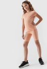 Legginsy Dziewczęce Kolarki 4F dzianinowe pudrowy koral 4FJWSS24TTIGF129