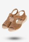 Sandały Damskie Ekoskóra Buty Na Wiosnę Lato Aloeloe Camel AA244046
