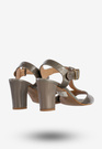 Sandały Damskie Skórzane Buty Na Obcasie Eleganckie Metaliczne Darex S-157/10