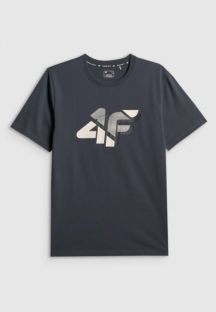 Koszulka Męska 4F Sportowa Bawełniana T-Shirt Regular Grafitowy 4FWSS26TTSHM2667