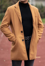 Płaszcz Męski Długi Camel Elegancki